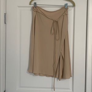 DKNY nude wrap skirt